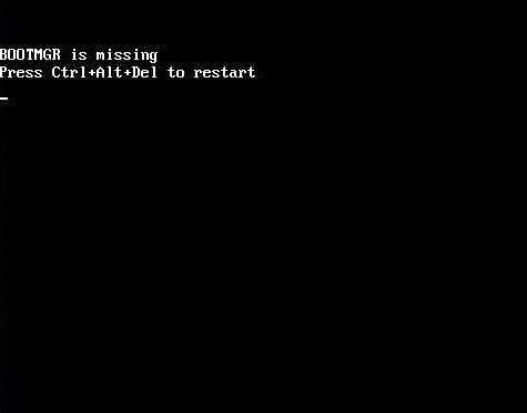 Bootmgr manjka - obnovite zagonski nalagalnik v sistemu Windows 7