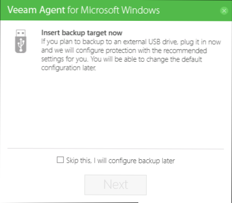 Zálohování ve Veeam Agent pro Microsoft Windows zdarma