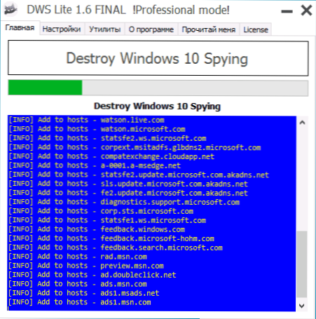 A Destroy Windows 10 kémkedés használata
