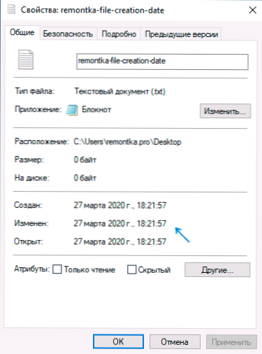 Jak zmienić datę tworzenia, zmiany i otwarcia pliku Windows 10, 8.1 i Windows 7