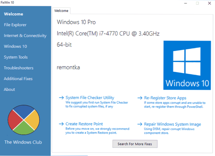 Windows 10 -virheet Fixwinissä