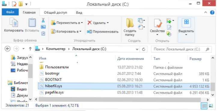 Jaký soubor hiberfil.SYS v systému Windows 10, 8 a Windows 7 a jak jej smazat