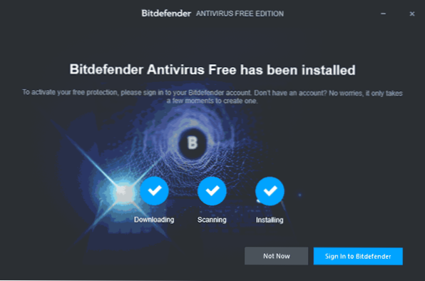 Безплатен антивирусен Bitdefender безплатно за Windows 10