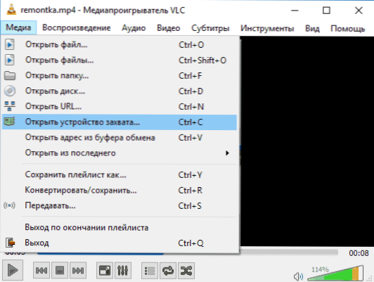 Písanie videa z pracovnej plochy vo VLC