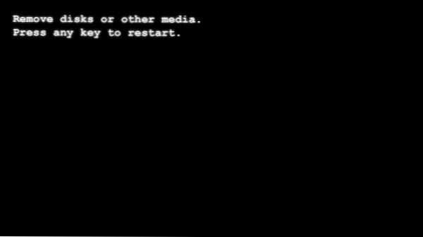 Odstranite diske ali druge medije Pritisnite katero koli tipko, da ponovno zaženete pri prenosu računalnika - kaj je to in kako ga popraviti?