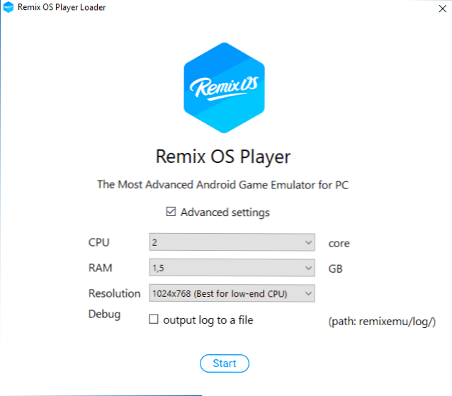 Android Remix OS -i mängija