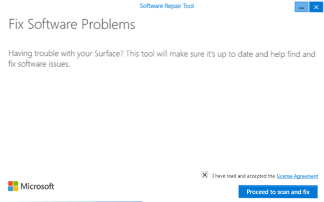 Korekce chyb Windows 10 v nástroji pro opravu softwaru Microsoft