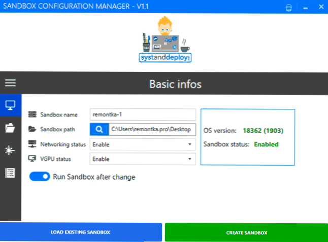 Windows 10 Ustawienie piaskownicy w Sandbox Editor (Sandbox Configuration Manager)