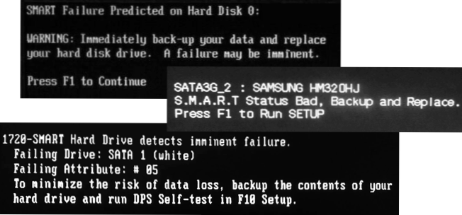Smart Misserfolg vorhergesagt, Status schlecht, intelligente Festplatte erkennt einen bevorstehenden Fehler beim Herunterladen - was zu tun ist?