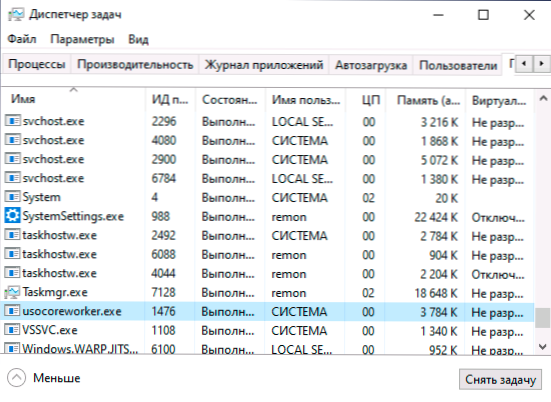 UsocoreWorker.Exe és usoclient.EXE - Mik ezek a folyamatok a Windows 10 -ben