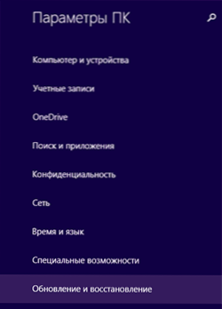 Поништавање Виндовс 8 и 8 Подешавања.1