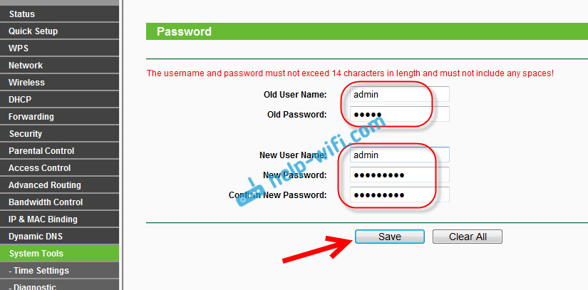 Jak změnit heslo s admin na jiné na routeru? Změna hesla pro vstup do routeru