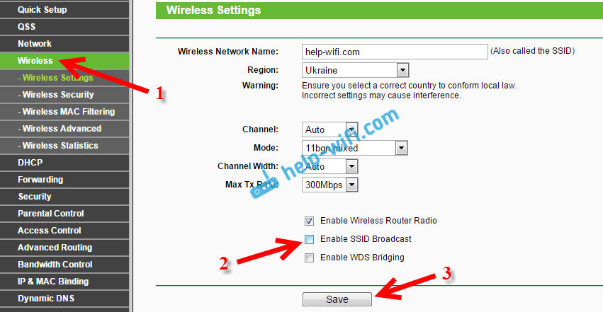 So erstellen Sie ein Wi-Fi-Netzwerk eines Unsichtbaren auf einem TP-Link-Router?