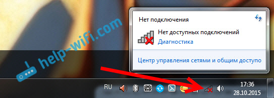 Brak dostępnych połączeń w systemie Windows 7. Przegrany Wi-Fi, sieć z czerwonym krzyżem