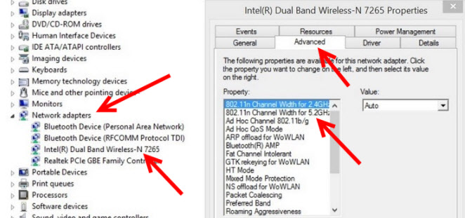 Wi-Fi ātrums ar frekvenci 5 GHz ir tāds pats kā 2.4 GHz (uz klēpjdatora)