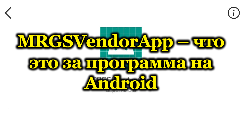 МРГСВендорапп програм на Андроиду - Шта је то и како избрисати