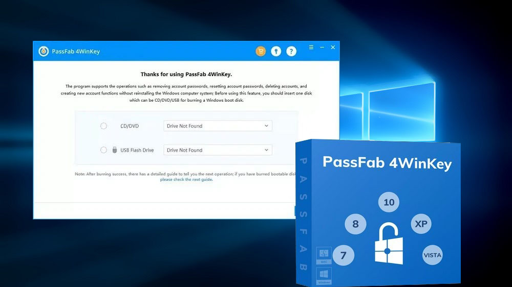 Použití programu PassFab 4Winkey k odstranění nebo vybíjení hesel a účtů Windows