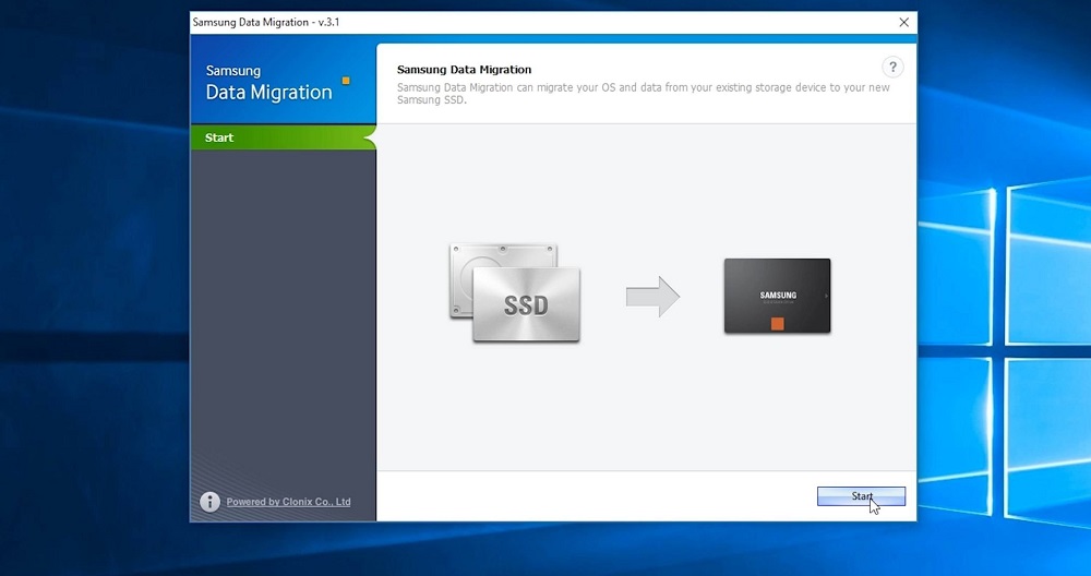 „Windows“ klonavimas naudojant „Samsung Data“ perkėlimą